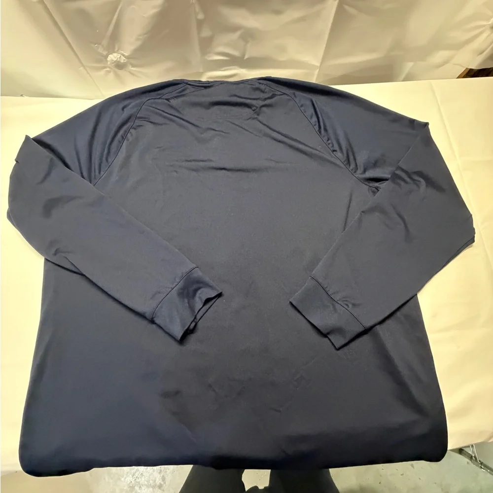 Tasso Elba/Greg Norman Navy Half-Zip Lightweight Shirt‎ Jacket with Shark Logo